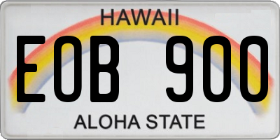 HI license plate EOB900