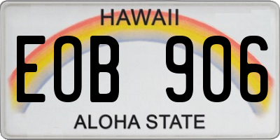 HI license plate EOB906
