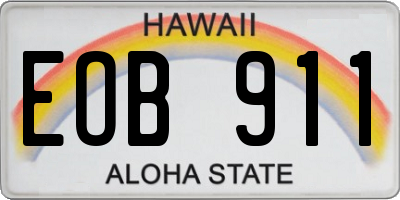 HI license plate EOB911