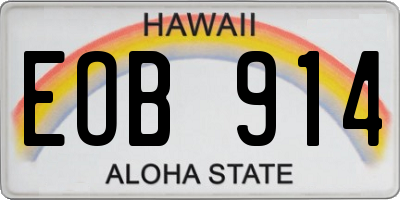 HI license plate EOB914