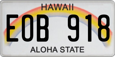 HI license plate EOB918