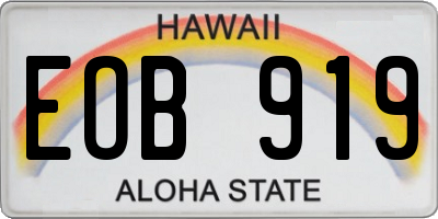 HI license plate EOB919