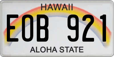 HI license plate EOB921