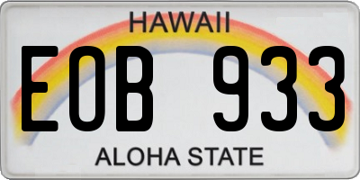 HI license plate EOB933
