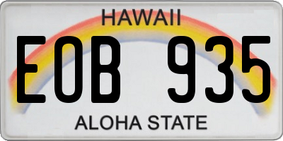 HI license plate EOB935
