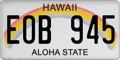 HI license plate EOB945