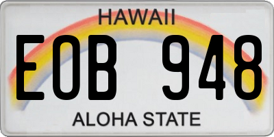 HI license plate EOB948