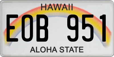 HI license plate EOB951