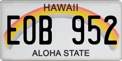 HI license plate EOB952