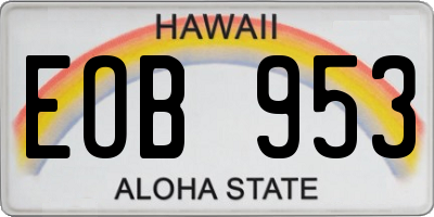 HI license plate EOB953
