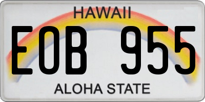 HI license plate EOB955