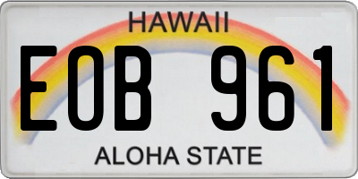 HI license plate EOB961