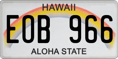 HI license plate EOB966
