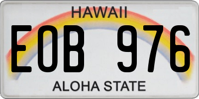 HI license plate EOB976