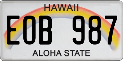 HI license plate EOB987