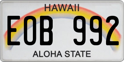 HI license plate EOB992