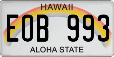 HI license plate EOB993
