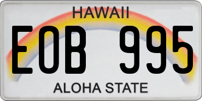 HI license plate EOB995