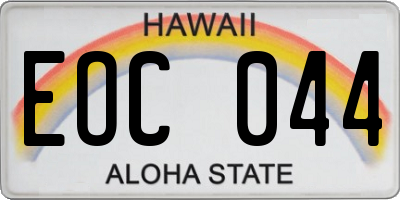 HI license plate EOC044