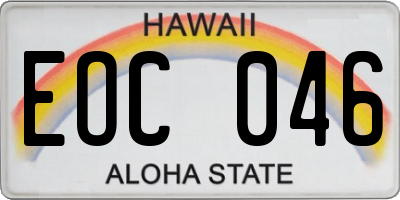 HI license plate EOC046