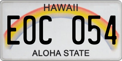 HI license plate EOC054