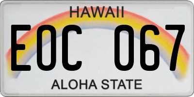 HI license plate EOC067