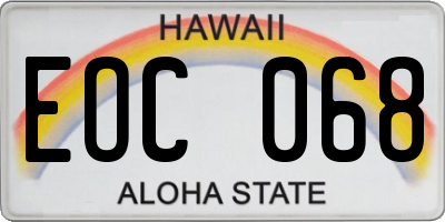 HI license plate EOC068