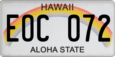 HI license plate EOC072