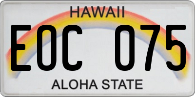 HI license plate EOC075