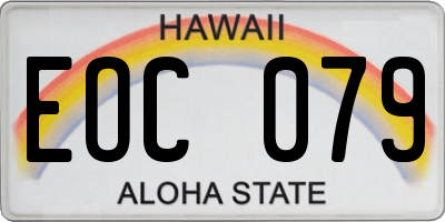 HI license plate EOC079