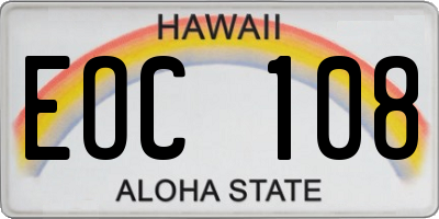 HI license plate EOC108