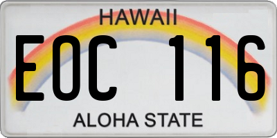 HI license plate EOC116