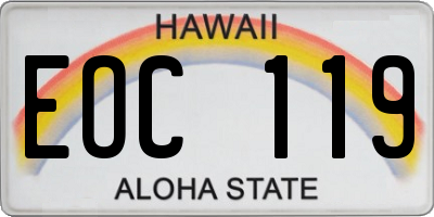 HI license plate EOC119