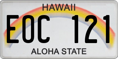 HI license plate EOC121
