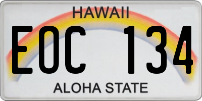 HI license plate EOC134