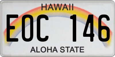 HI license plate EOC146
