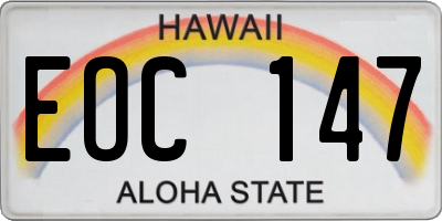 HI license plate EOC147