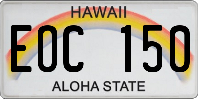 HI license plate EOC150