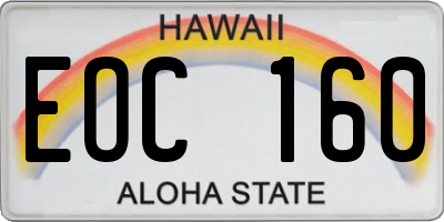 HI license plate EOC160
