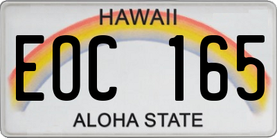 HI license plate EOC165
