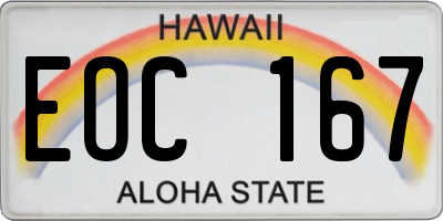 HI license plate EOC167