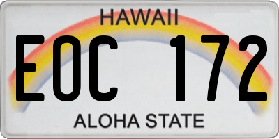 HI license plate EOC172