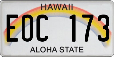 HI license plate EOC173
