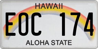 HI license plate EOC174