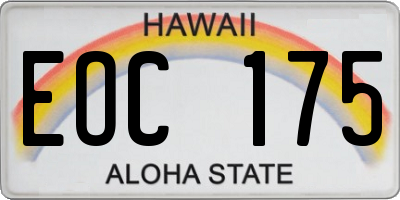 HI license plate EOC175