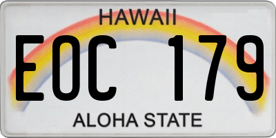 HI license plate EOC179