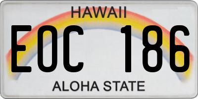 HI license plate EOC186