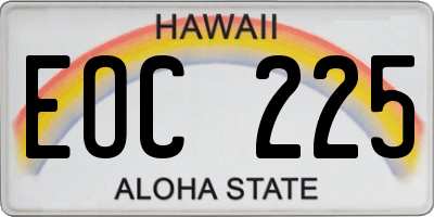 HI license plate EOC225