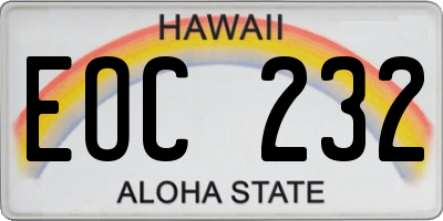 HI license plate EOC232