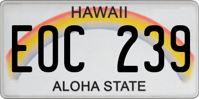 HI license plate EOC239